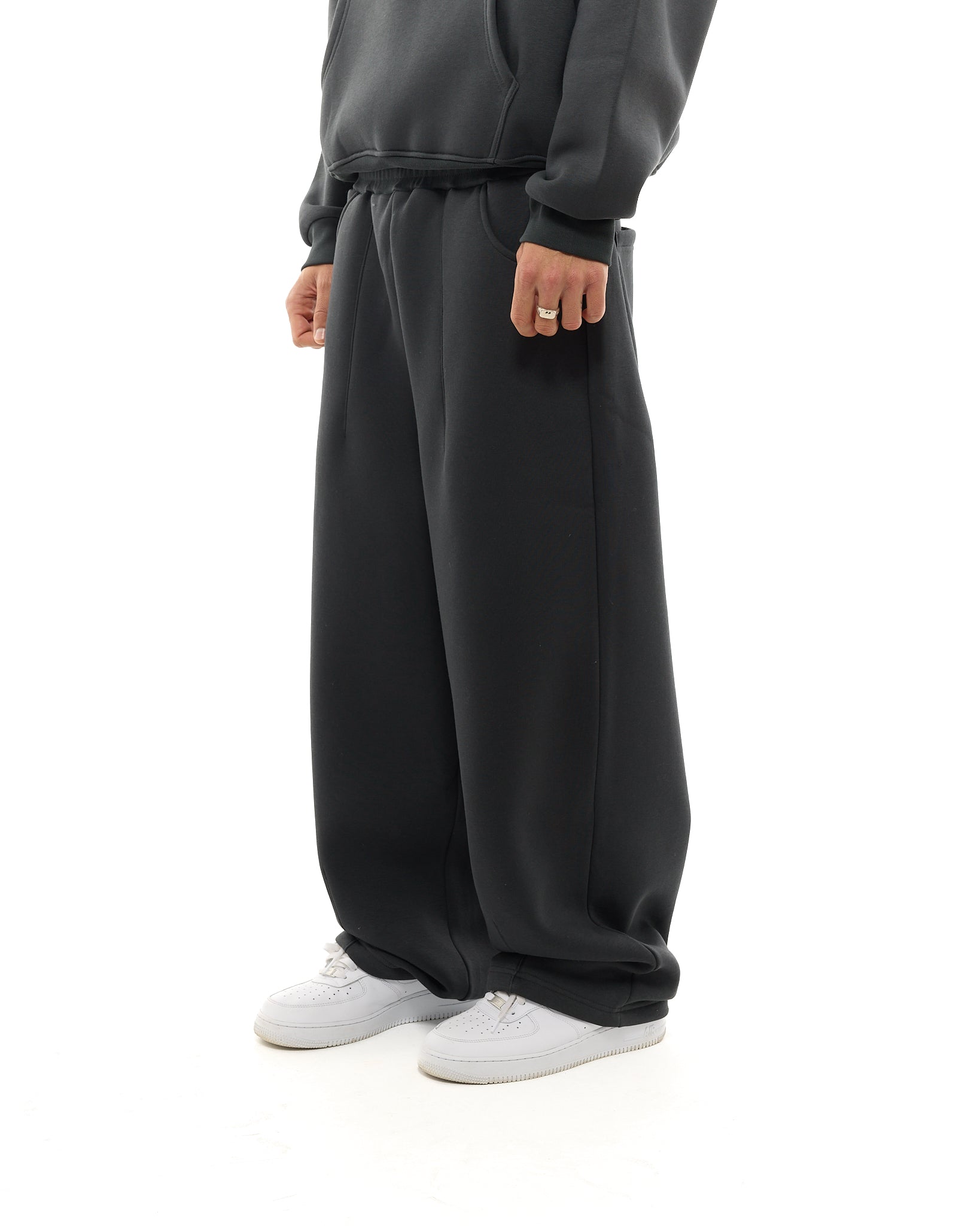 COZY STRAIGHT LEG SWEATS - GRANITE